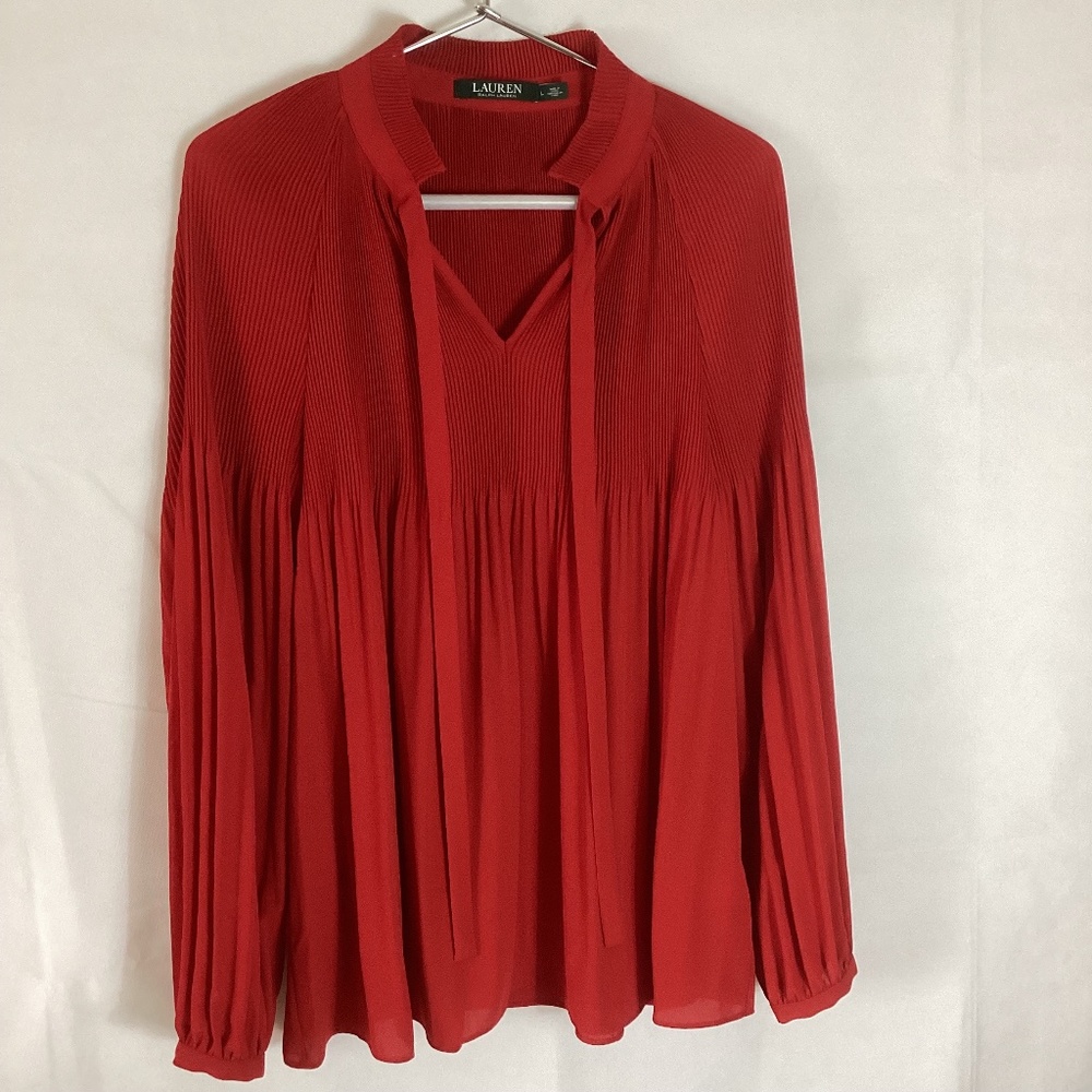 Lauren Ralph Lauren Red Blouse, size L
